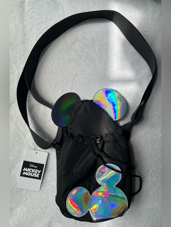 Disney Handbags - Disney Black Crossbody Shoulder Bag with Iridescent Mickey Ears New!